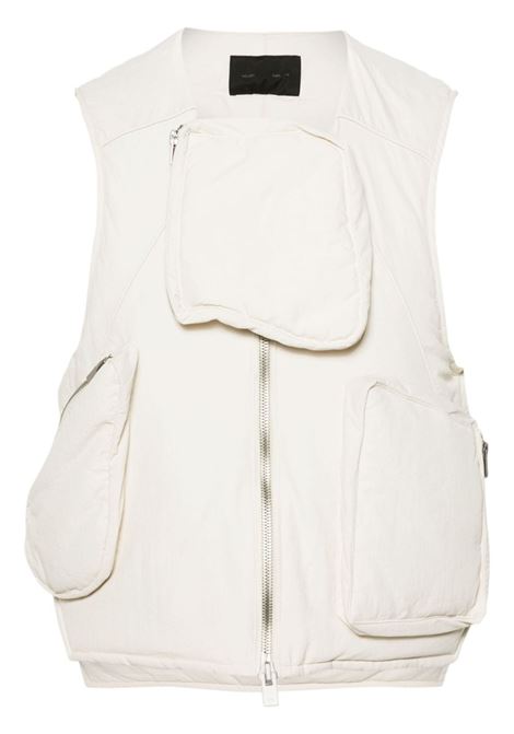 White Pooled multi-pocket padded vest - men